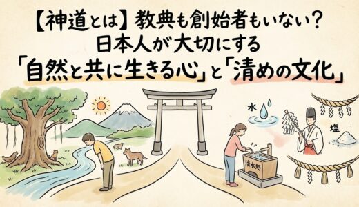 【神道とは】教典も創始者もいない？日本人が大切にする「自然と共に生きる心」と「清めの文化」